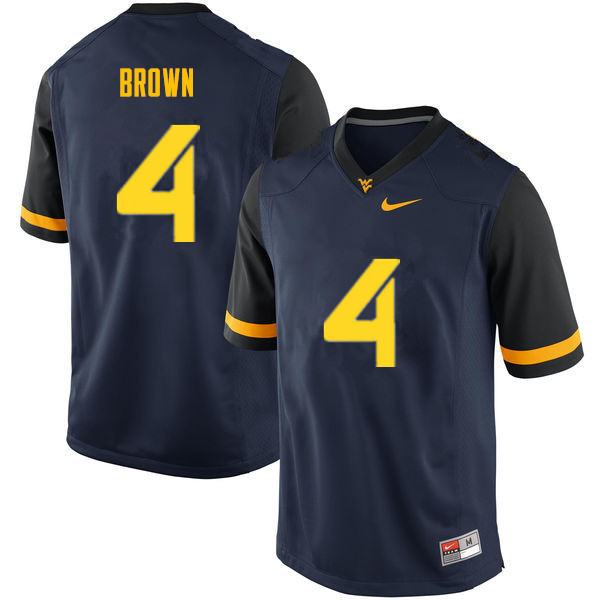 Men #4 Leddie Brown West Virginia Mountaineers College Football Jerseys Sale-Navy - Click Image to Close